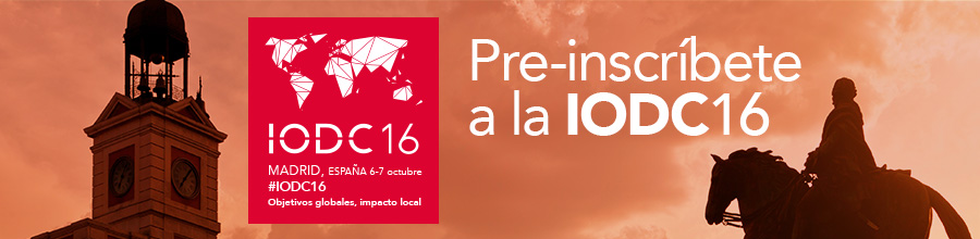 Cartel de preinscripción a la "Imagen de preinscripcción a la "4ª Conferencia Internacional sobre Datos Abiertos, IODC16""