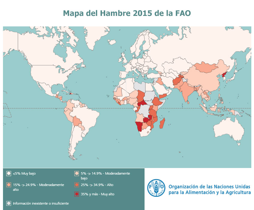 FAO Mapa del hambre