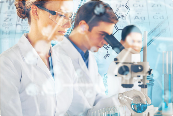 Ciencia y tecnología - investigadores en laboratorio