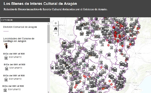 Mapa de los Bienes Culturales de Aragón logotipo