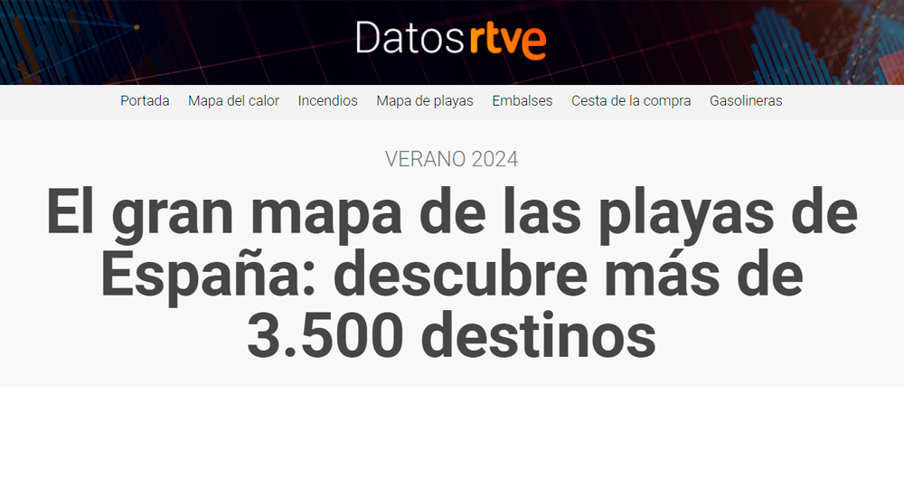 capture from RTVE website: Great Map of the Beaches of Spain 