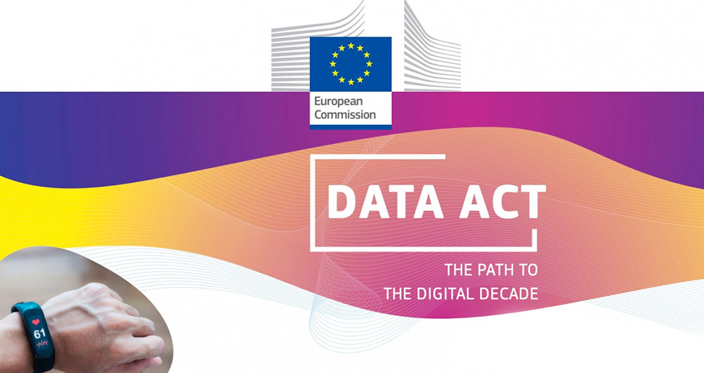Cartel con el texto: "Data Act. The Path to the digital Decade."