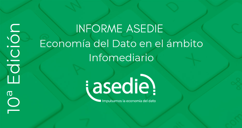 Cover of the 10th ASEDIE report: Data Economics in the infomediary field.