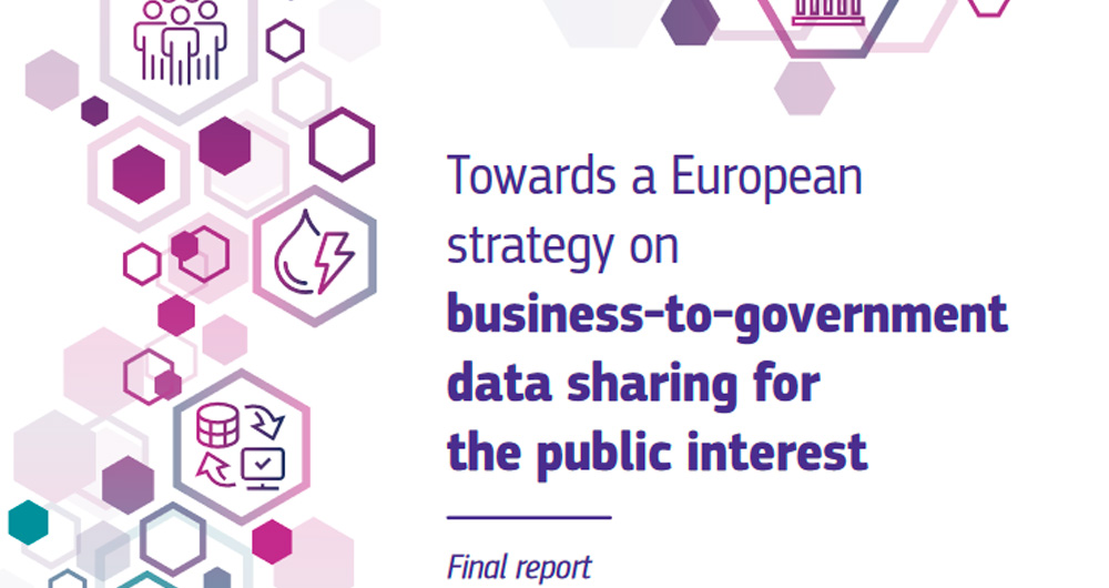 Cover page of the report Towards a European strategy for the exchange of data between businesses and public administrations in the public interest