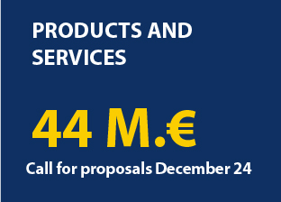 Products and services. 44M.€. Call for proposals December 24.