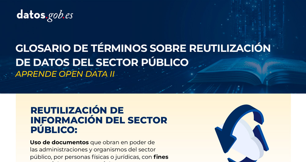 Captura de la infografía "Glosario de términos sobre reutilización de datos del sector público"