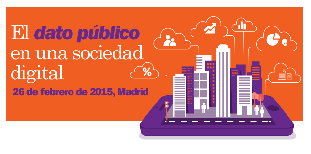Imagen del lema del Encuentro Aporta 2015 "El dato público en una sociedad digital"