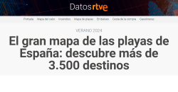 captura de la web de RTVE: Gran Mapa de las Playas de España 