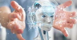 Robot humanoide que representa una inteligencia artificial