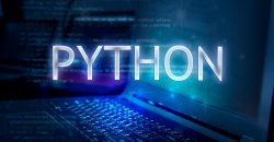 Pantalla de ordenador en la que aparece superpuesto el término python