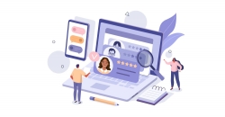 Ilustración que representa un proceso de selección online