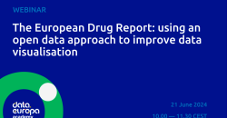 Captura de la caratula del webinar "El Informe Europeo sobre las Drogas: uso de un enfoque de datos abiertos para mejorar la visualización de datos"
