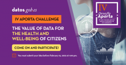 Banner IV Aporta Challenge: The Value of Data for the health and well-being of citizens. Join us and participate!