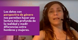 Imagen de Thais Ruiz de alda con el texto: "los datos con perspectiva de género nos permiten hacer una lectura más profunda de la realidad y medir diferencias entre hombres y mujeres"