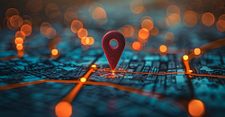 Puntero sobre un mapa que representa dataset locales