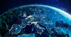 Mapa de Europa donde se ve cómo fluyen los datos