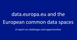 Portada del informe “data.europa.eu and the European common data spaces”