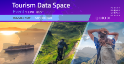 Banner del evento torurism Data Space, celebrado el 9 de junio de 2022 y organizado por Gaia-X.