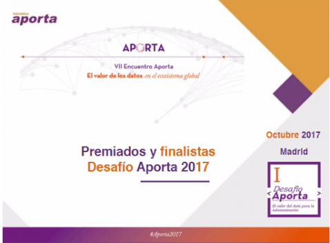 Desafío Aporta 2017, finalistas y premiados, prototipos datos abiertos 