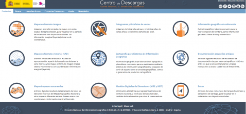 Imagen página web "Centro de Descargas del CNIG"