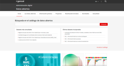 Captura del portal de la Generalitat de Catalunya