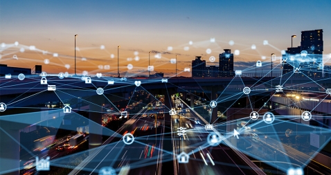 city connected by edge nodes