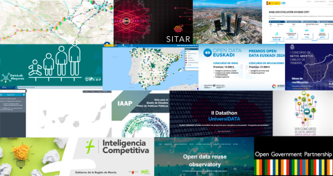 Collage with snapshots of some of the novelties of the open data ecosystem in Spain in the second half of 2024.
