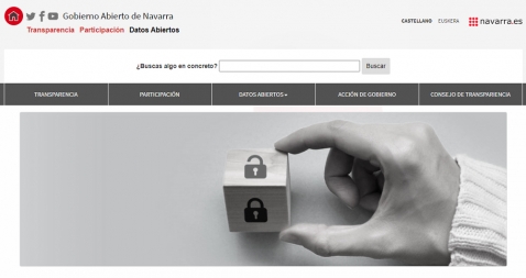 Captura del portal open data Navarra