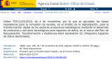 Captura del BOE sobre ayudas ligadas a espacios de datos