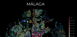 Mapa del crecimiento urbano de Málaga