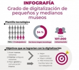 Infografía que visibiliza el grado de digitalización de los pequeños y medianos museos