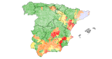 Mapa de España con datos abiertos sobre sequía
