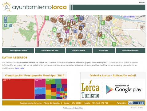 Web de datos abiertos del Ayuntamiento de Lorca