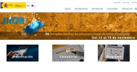 Captura web XII Jornadas Ibéricas de Infraestructuras de Datos Espaciales