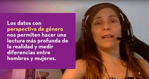 Imagen de Thais Ruiz de alda con el texto: "los datos con perspectiva de género nos permiten hacer una lectura más profunda de la realidad y medir diferencias entre hombres y mujeres"