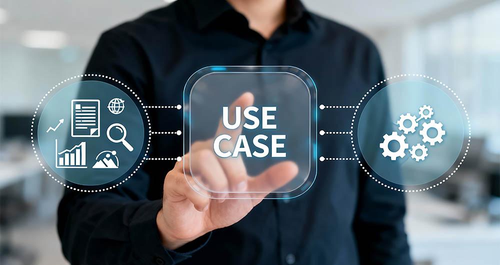 Icono con rótulo de casos de uso