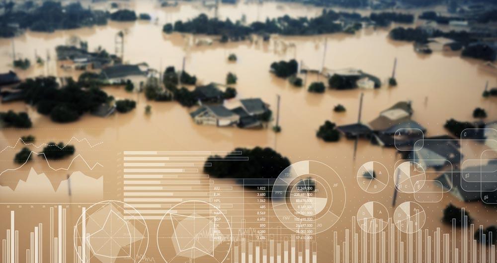 flooding with icons representing data