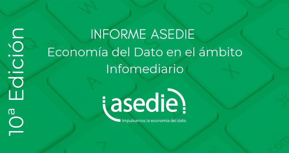 Cover of the 10th ASEDIE report: Data Economics in the infomediary field.