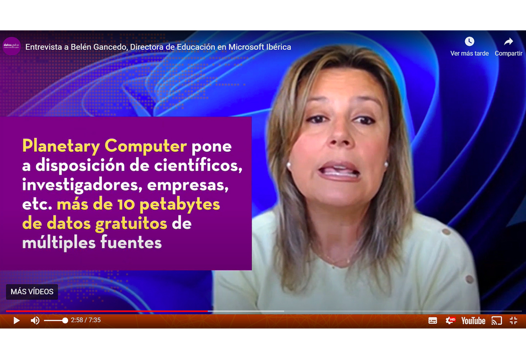 Captura de la Entrevista a Belén Gancedo, Microsoft