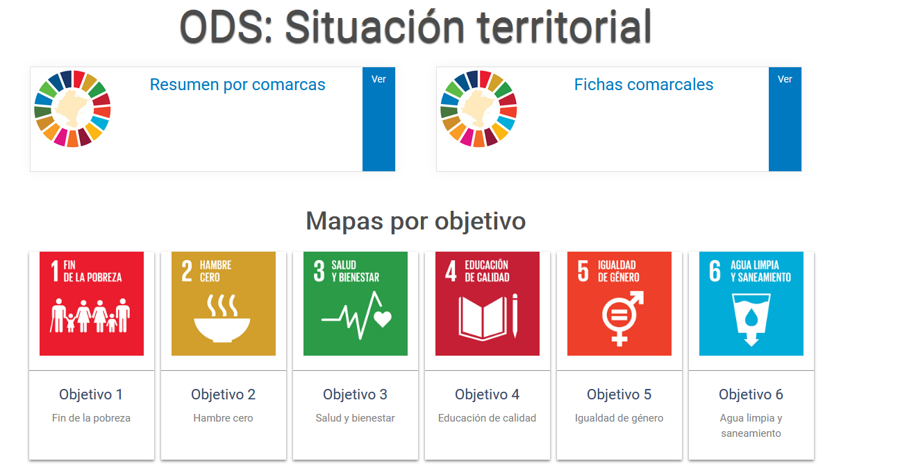 Captura de la web "Progreso de Navarra en la consecución de los ODS"