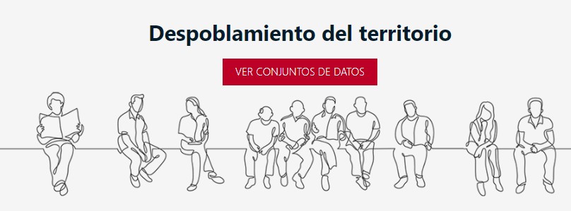Visual/cabecera d ela sección "Despoblamiento del territorio", del portal de datos abiertos de la Diputación de Castellón