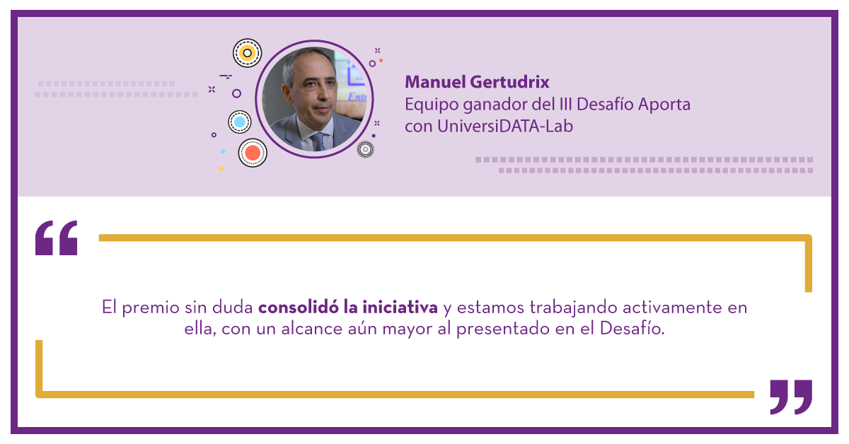 Manuel Gertudrix Ganador del III Desafío Aporta con UniversiDATA-Lab: "Manuel Gertudrix Ganador del III Desafío Aporta con UniversiDATA-Lab"