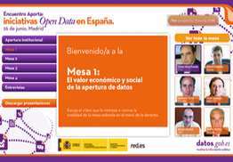 Captura de pantalla de la sección Encuentro Aporta
